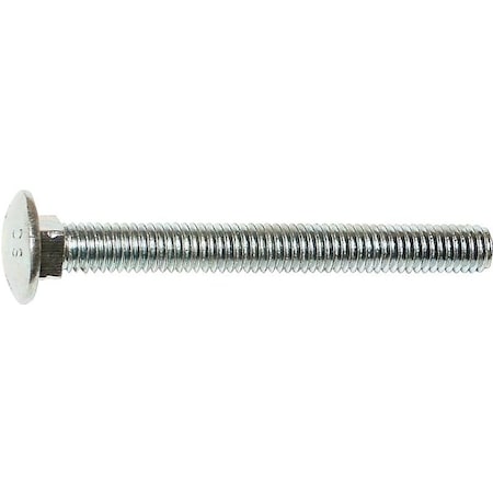 0 Carriage Bolt, 51618 In Thread, NC Thread, 212 In OAL, Zinc, 2 Grade